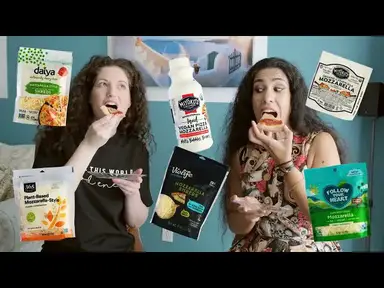 'Video thumbnail for The Best Vegan Mozzarella Cheese for Pizza... 6 Brand Taste Test #vegan #tastetest'