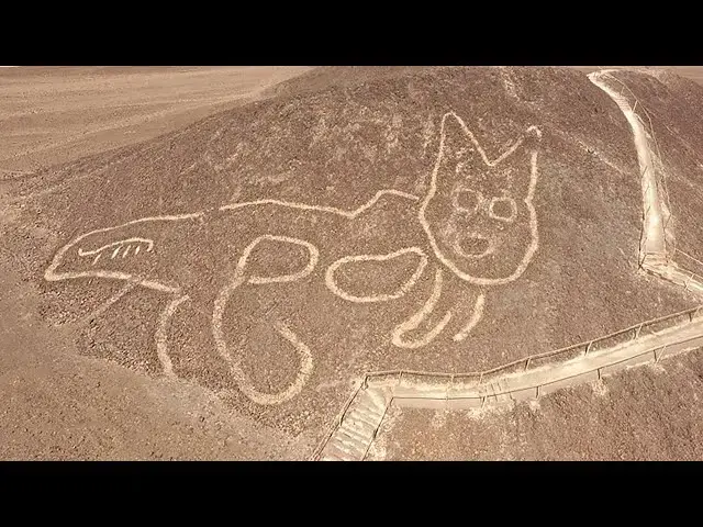 'Video thumbnail for Forgotten Cat Geoglyph Surfaces in Peru After 2,000 Years'