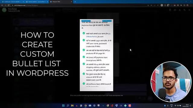 'Video thumbnail for How to Add custom bullet list In WordPress'