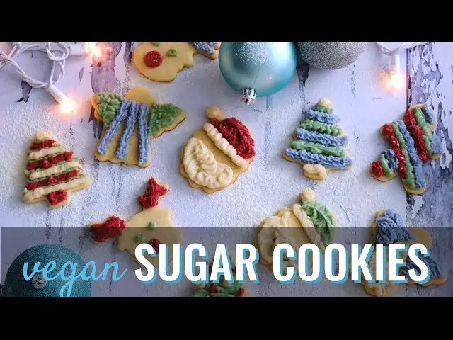 'Video thumbnail for Vegan Christmas Sugar Cookies with Buttery Icing'
