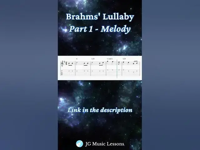 'Video thumbnail for Brahms’ Lullaby guitar tabs melody 🎸 #guitarlesson #guitartutorial'