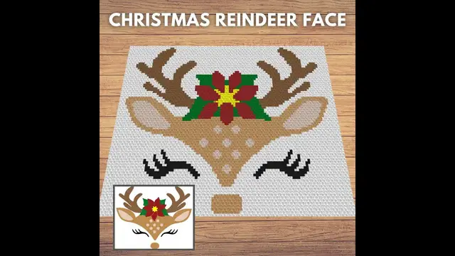 'Video thumbnail for Christmas Reindeer Face C2C & Tapestry Crochet Pattern & Chart | Magic Yarn Pixels'