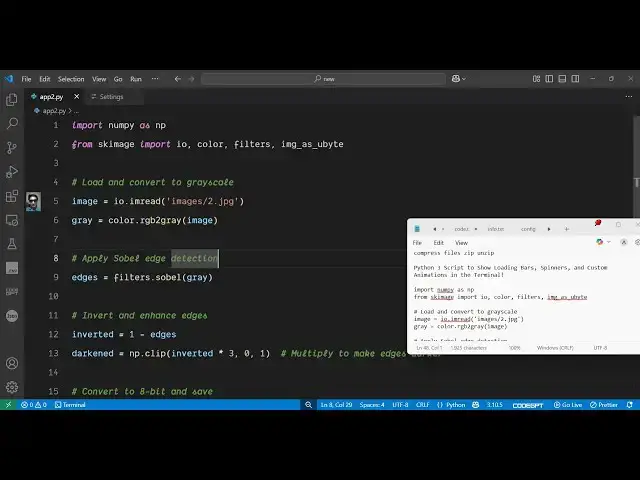 'Video thumbnail for Python 3 Sci-kit Library Script to Cartoonify & Draw Pencil Sketch of Image File Using NumPy'