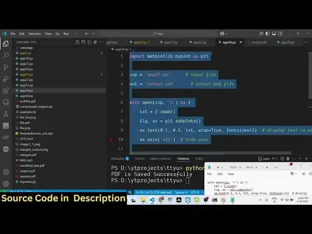 'Video thumbnail for Python 3 Matplotlib Script to Export Source Code & Text With Syntax Highlighting to PDF Document'