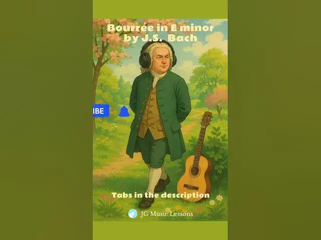 'Video thumbnail for Bourree in E minor by Bach with guitar tabs 🎸 #guitartutorial #guitarlesson'