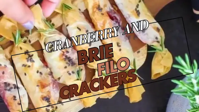 'Video thumbnail for Cranberry and Brie Filo Crackers'