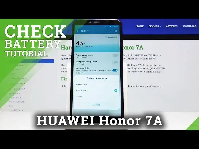 'Video thumbnail for How to Activate Battery Percentage in Huawei Honor 7A'