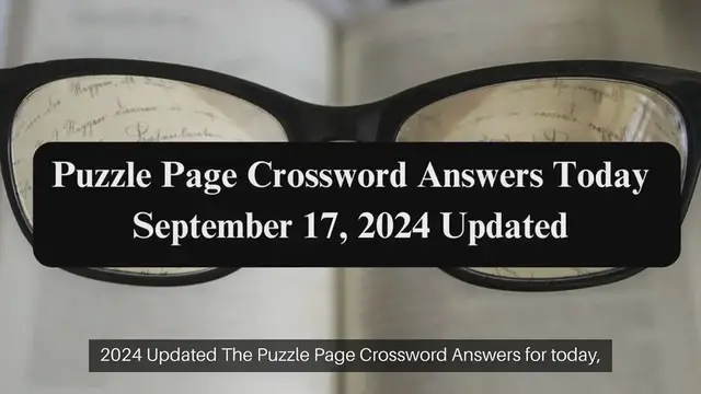 'Video thumbnail for Puzzle Page Crossword Answers Today September 17, 2024 Updated'