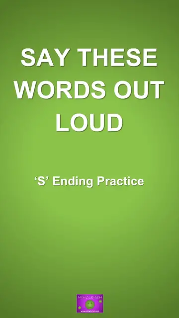 'Video thumbnail for Say These Words Out Loud – S Ending Practice'