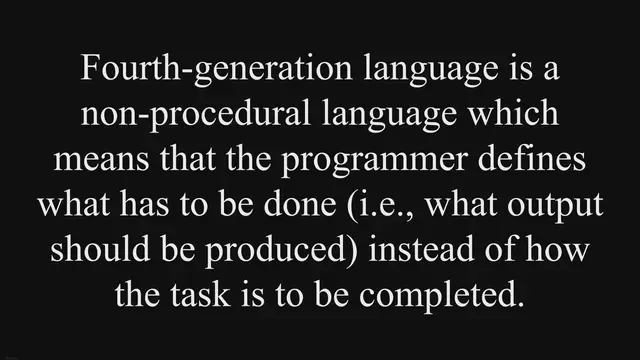 'Video thumbnail for What is Fourth Generation Language (4GL)'