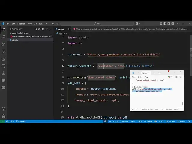 'Video thumbnail for Python 3 Facebook Reels & Video Post Downloader From URL Using Facebook API Library in Terminal'