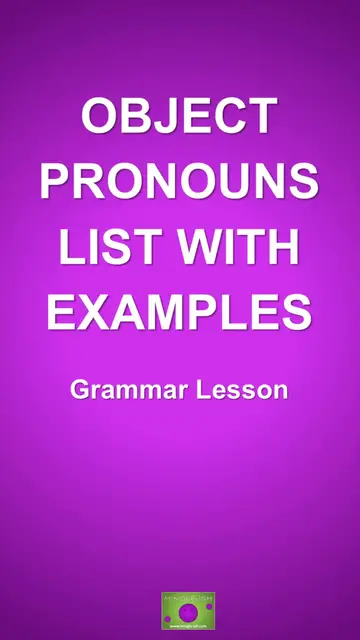 'Video thumbnail for Object Pronouns List with Examples'