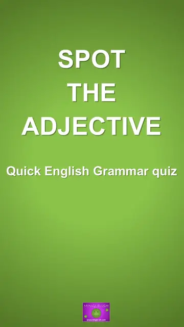 'Video thumbnail for Spot the Adjective! Quick English Grammar Quiz #1'