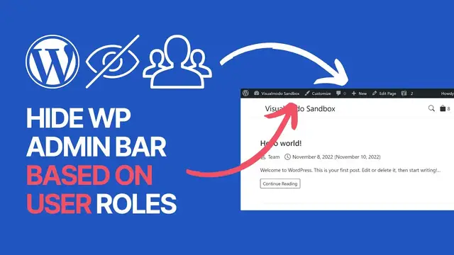 'Video thumbnail for How to Hide Admin Bar Based on User Roles_ WordPress Tutorial'