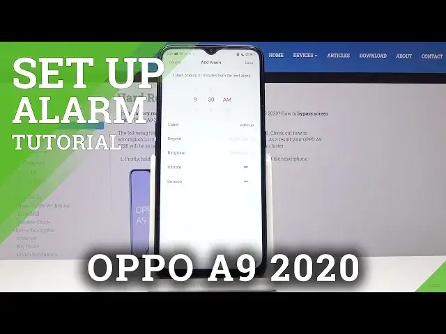 'Video thumbnail for How to Add Alarm in OPPO A9 2020 - Set Up Alarm'