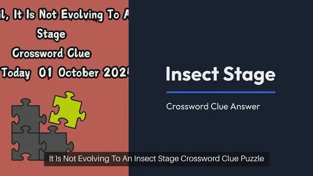 'Video thumbnail for In Sore Travail, It Is Not Evolving To An Insect Stage Crossword Clue Puzzle Answer from October 01, 2024'