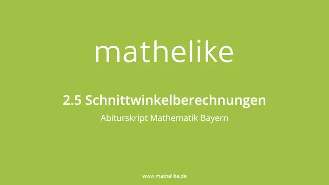 'Video thumbnail for 2.5 Schnittwinkelberechnungen'