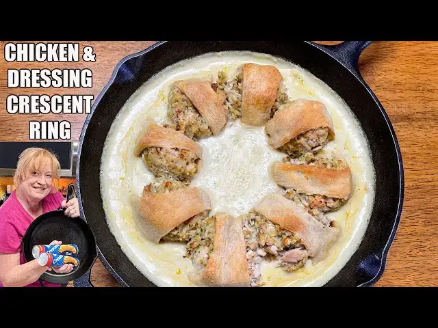 'Video thumbnail for CREAMY CHICKEN & STUFFING CRESCENT RING 7 Ingredient Delicious Dinner Idea'