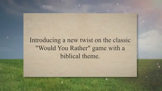 'Video thumbnail for Bible Would You Rather Questions'