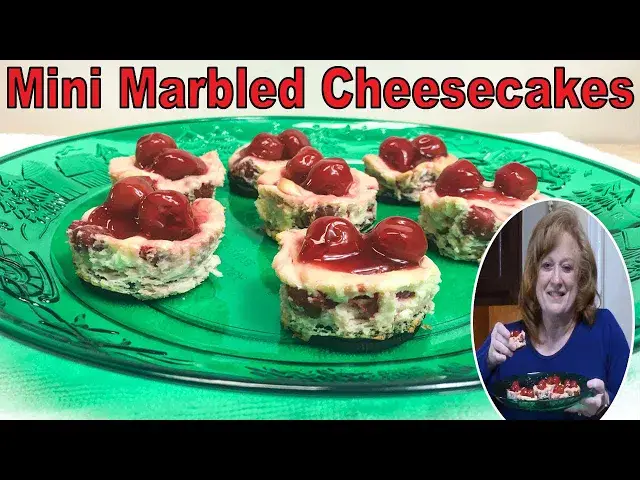 'Video thumbnail for MINI CHERRY MARBLED CHEESECAKES | 6 Ingredient Holiday Treat'