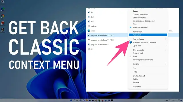 'Video thumbnail for How To Get Windows 10 Right Click Menu On Windows 11'