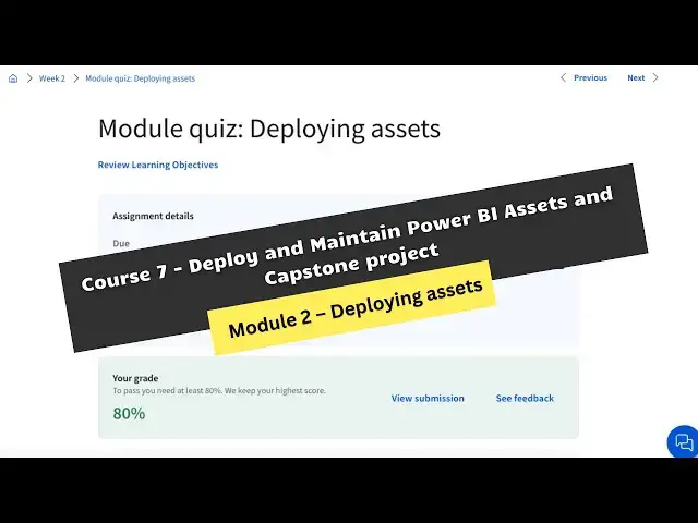 'Video thumbnail for deploy and maintain assets power bi assets and capstone project coursera week 2 answers'