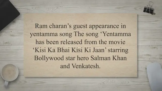 'Video thumbnail for Salman Khan reveals the story behind ram charan’s guest appearance in yentamma song'