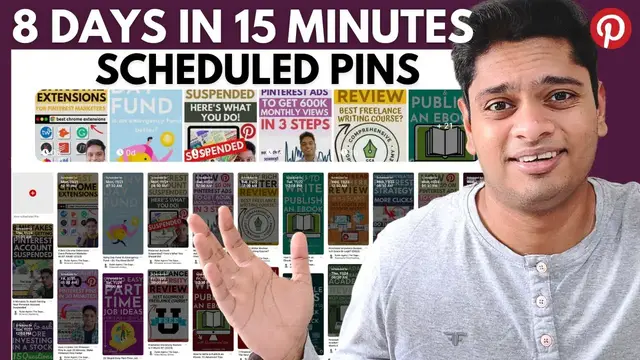 'Video thumbnail for How I Schedule 8 Days Worth Of Pinterest Pins In 15 Minutes (FOLLOW ALONG!)'
