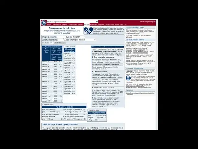'Video thumbnail for Capsule size capacity and fill calculator'
