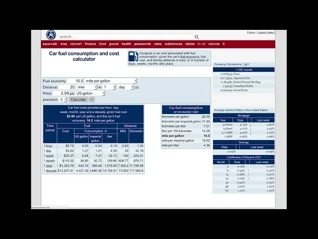 'Video thumbnail for Aqua-Calc.com Car Fuel Consumption and Cost Calculator'