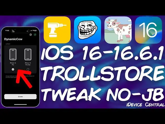'Video thumbnail for iOS 16.0 - 16.6.1 / 17.0 TROLLSTORE 2 Amazing Tweak: DynamicCowTS (Dynamic Notch For All Devices)'