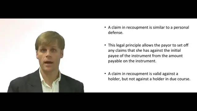 'Video thumbnail for Claim in Recoupment to Negotiable Instrument'