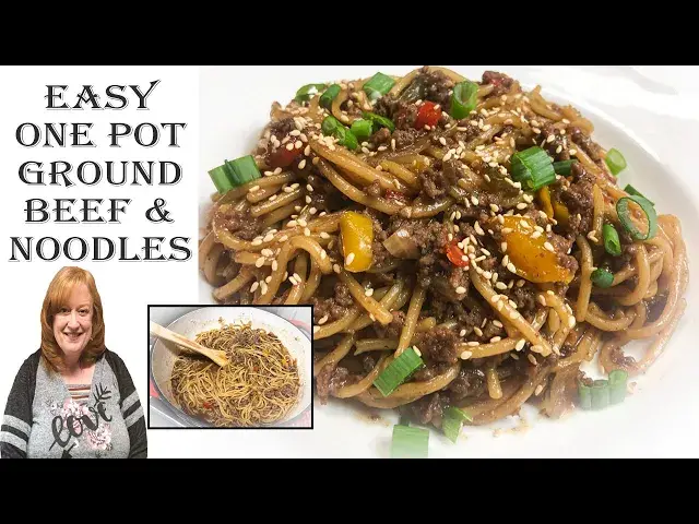 'Video thumbnail for ONE POT ASIAN GROUND BEEF & NOODLES RECIPE | Easy One Pot 30 Minute Meal'