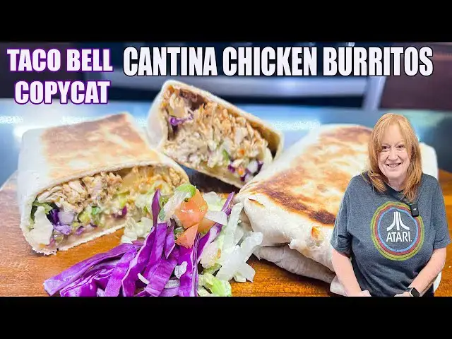 'Video thumbnail for TACO BELL COPYCAT CANTINA CHICKEN BURRITO'