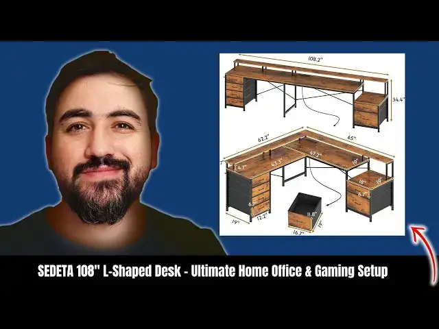 'Video thumbnail for SEDETA 108" L-Shaped Desk – Ultimate Home Office & Gaming Setup'