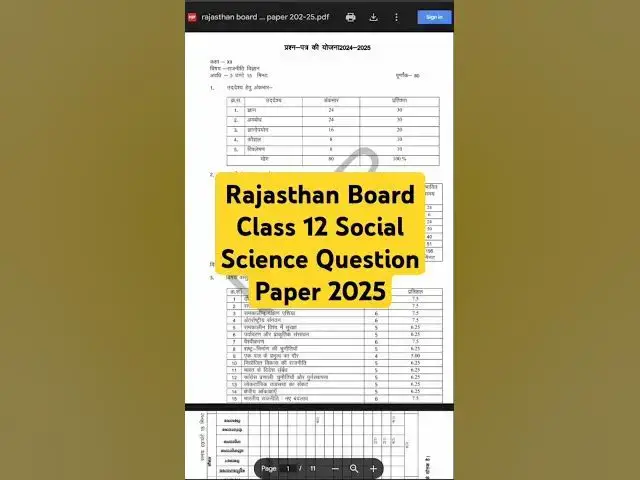 'Video thumbnail for RBSE 12th Social Science Question Paper 2025 #rbseboard #rbseclass12 #rbse #boardexam'