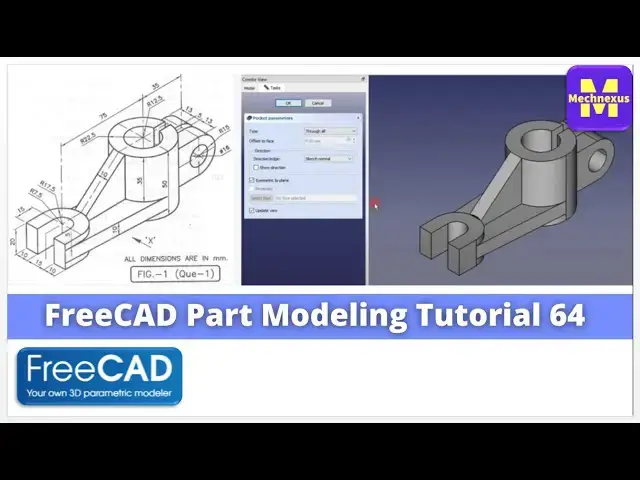 'Video thumbnail for FreeCAD Part Modeling Tutorial 64 | FreeCAD Tutorial | Mechnexus |'