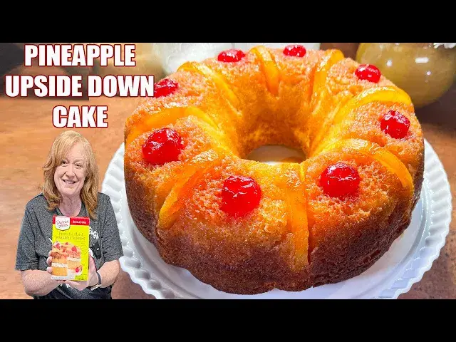 'Video thumbnail for PINEAPPLE UPSIDE DOWN CAKE Made Easy Using Box Cake Mix'