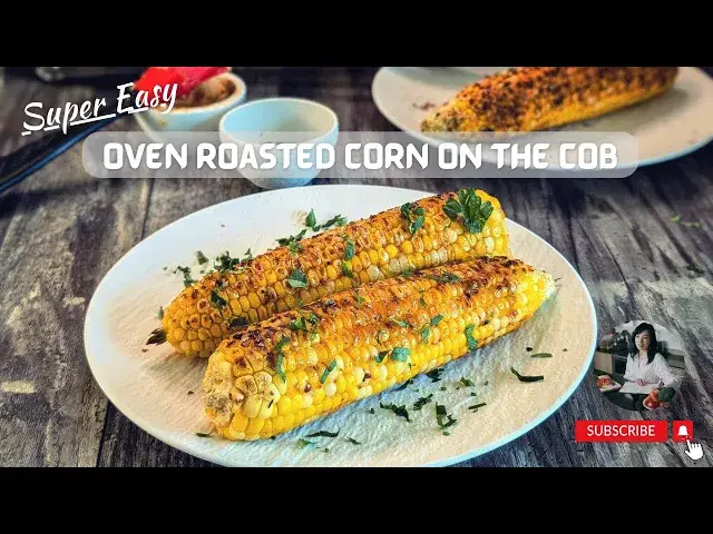'Video thumbnail for Super Easy Oven Roasted Corn on the Cob | Miso glazed'