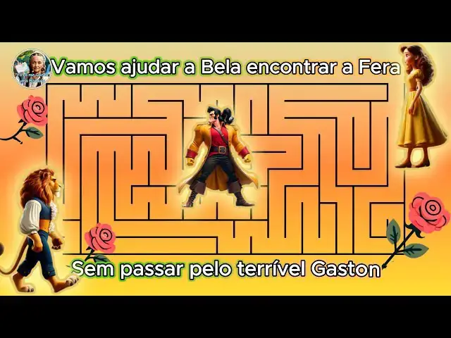 'Video thumbnail for A Bela e a Fera - Ajude a Bela a encontrar a saída até a Fera.'