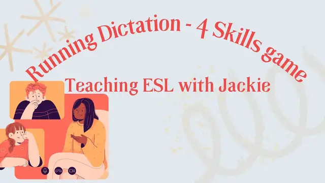 'Video thumbnail for Running Dictation, a fun ESL Activity to Try Out Today | ESL 4-skills Dictation Passages Game'