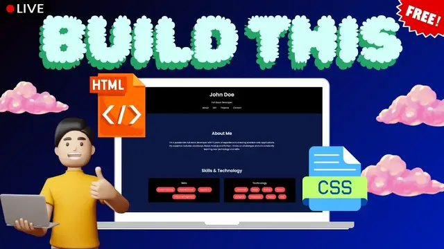 'Video thumbnail for Build a Portfolio Website with HTML & CSS | Beginner-Friendly Tutorial'