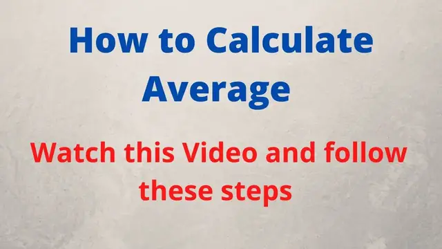 'Video thumbnail for How to Calculate Average '