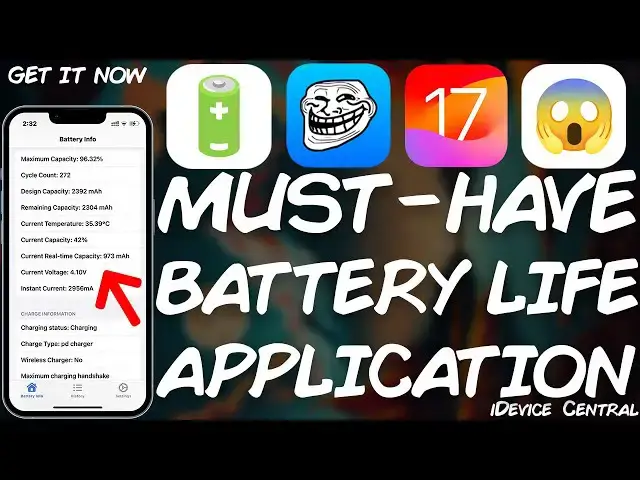 'Video thumbnail for GET This App NOW! Must-Have iOS App To Check Battery Life, Degradation & Charger Info'