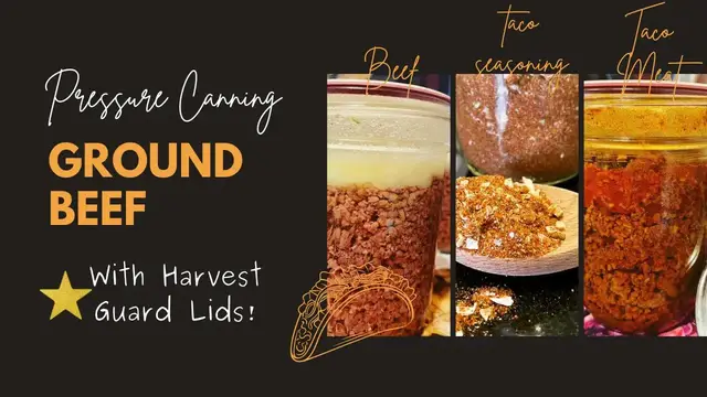 'Video thumbnail for Ground Beef & Taco Meat // Pressure Canning with Harvest Guard Lids // Jeni Gough'