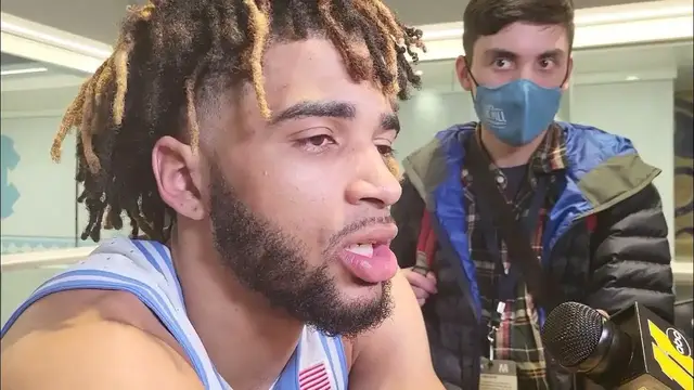 'Video thumbnail for RJ Davis after scoring 26 points in UNC's victory over N.C. State'