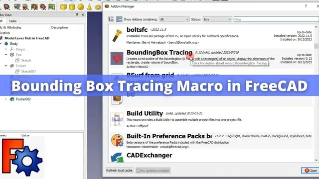 'Video thumbnail for Create outline of Object in FreeCAD | FreeCAD Tutorial | FreeCAD Macro | Mechnexus |'