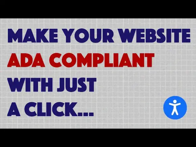 'Video thumbnail for Make Your Web Site Fully ADA Compliant with AccessiBe - DEMO'