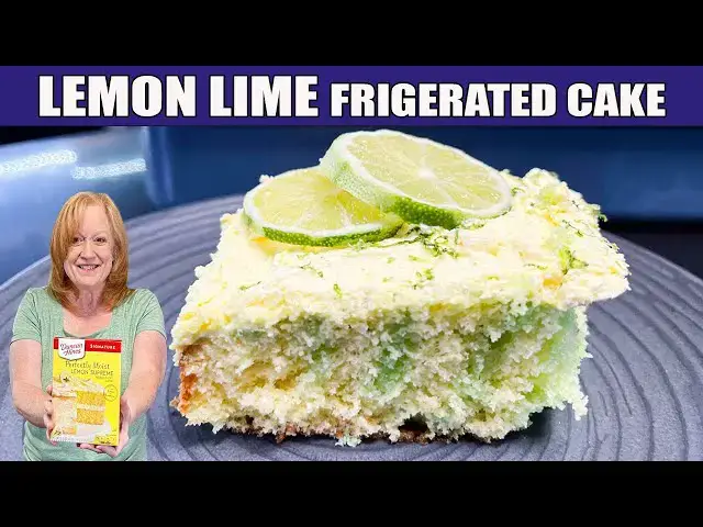 'Video thumbnail for LEMON LIME FRIGERATED CAKE made easy with box cake mix'