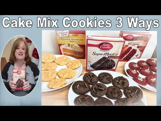 'Video thumbnail for CAKE MIX COOKIES 3 WAYS | Easy Holiday Cookies | Choc Mint, Red Velvet Kiss, Creamsicle'